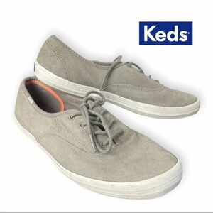 Keds  Grey Suede Lace Up Plimsolls Sneakers
